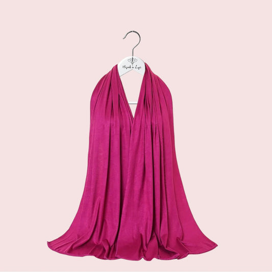 Hijab Jersey Premium Rose Framboise