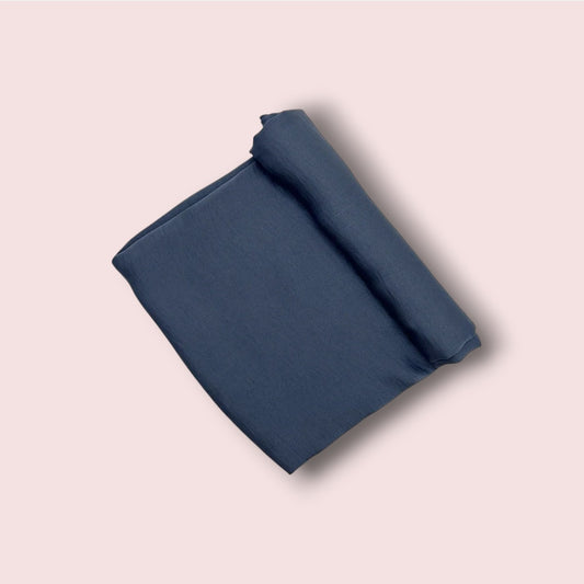Hijab Satin Bleu Fonce