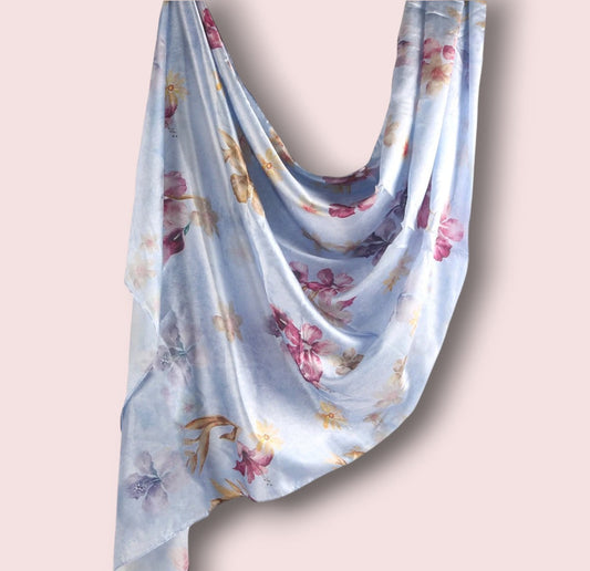 Hijab Satin Fleurs