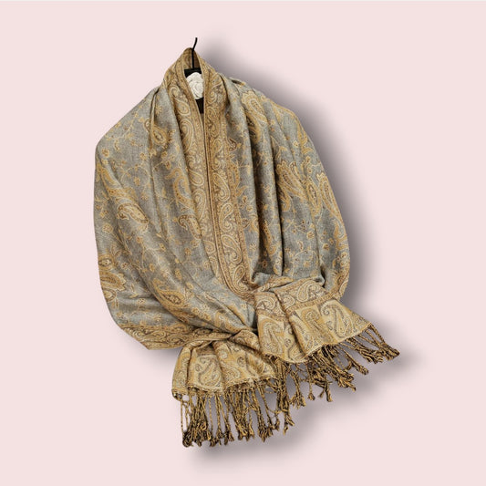Pashmina Gris Or