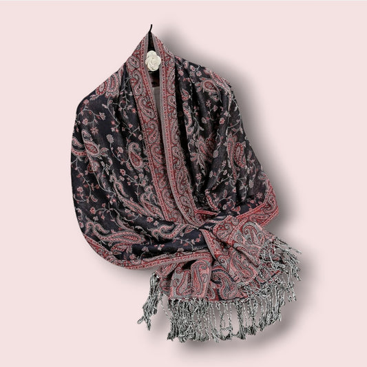 Pashmina Noir Rouge