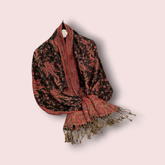 Pashmina Rouge Noir